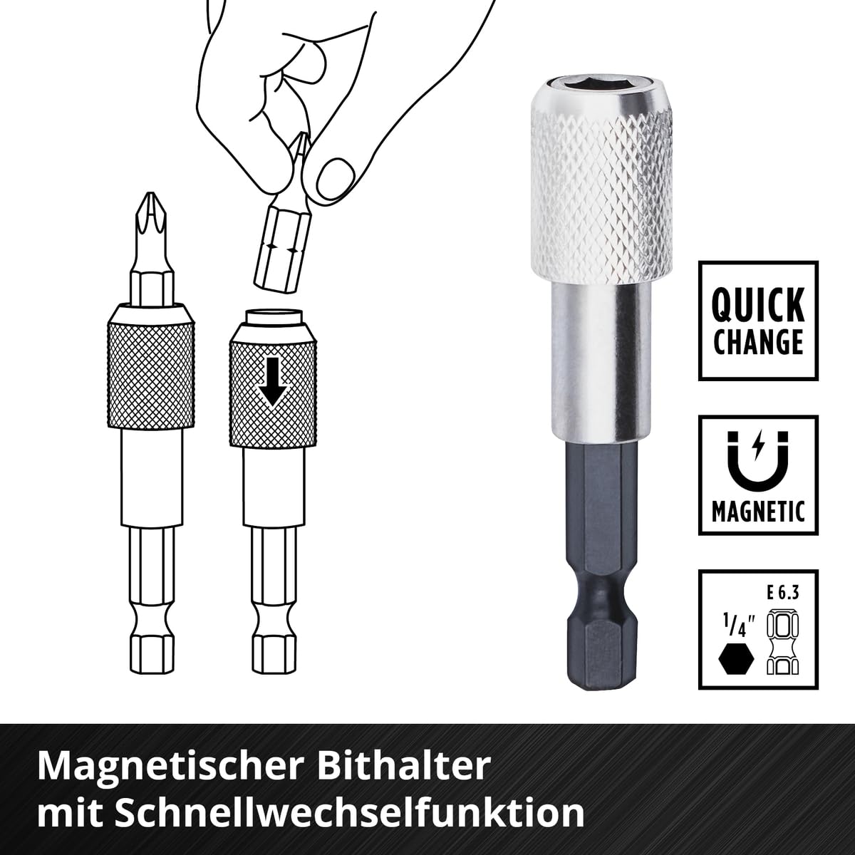 Einhell L-CASE Juego de brocas y taladros de 40 piezas (brocas de 25 mm, portapuntas de cambio rápido, llave de vaso, avellanador, brocas para metal, piedra y madera, incl. caja de almacenamiento)