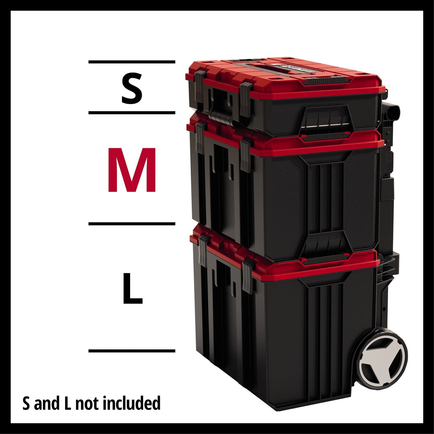 Original Einhell Maleta con sistema E-Case S-F (máx. 25 kg, almacenamiento y transporte universales de accesorios y herramientas, apilable, a prueba de salpicaduras, incluye 2 insertos de espuma)