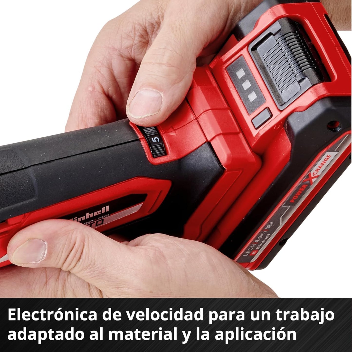 Einhell Herramienta multifunción a batería VARRITO Power X-Change (Li-Ion, 18V, 11000-20000 min.-1, cierre rápido, portaherramientas ajustable en 12 posiciones, sin batería ni cargador)