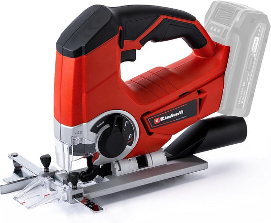 Einhell Sierra caladora con batería recargable - TE-JS 18/80 Li-Solo, sistema de 18 V, 2400 1 / min, profundidad de corte máx. 80 mm, suministro sin batería y sin cargador