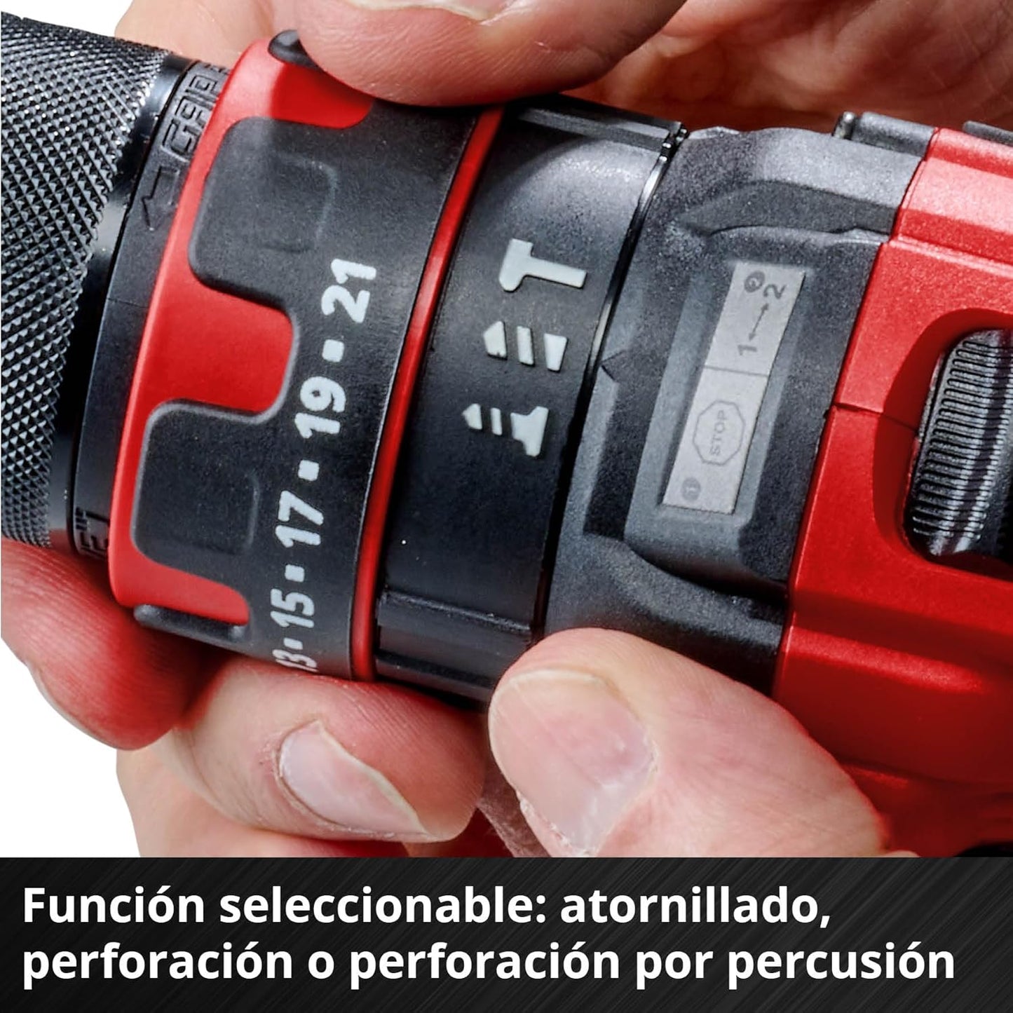 Einhell Taladro percutor con batería TE-CD 18/44 Li-i Power X-Change (18V, 44 Nm, función de perforación por percusión, portabrocas metálico de 13 mm, 2 velocidades, incl. batería de 2,5 Ah y batería)